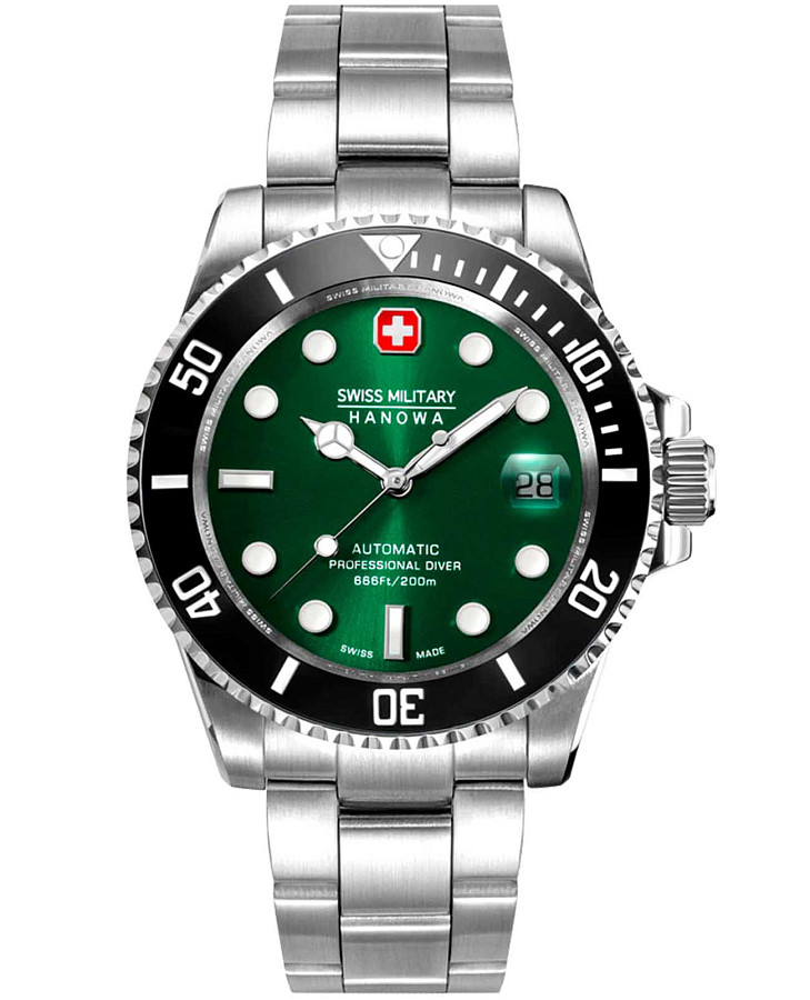 Часы Swiss Military Hanowa Sealord SMWGL0006302 — мужские, зеленый