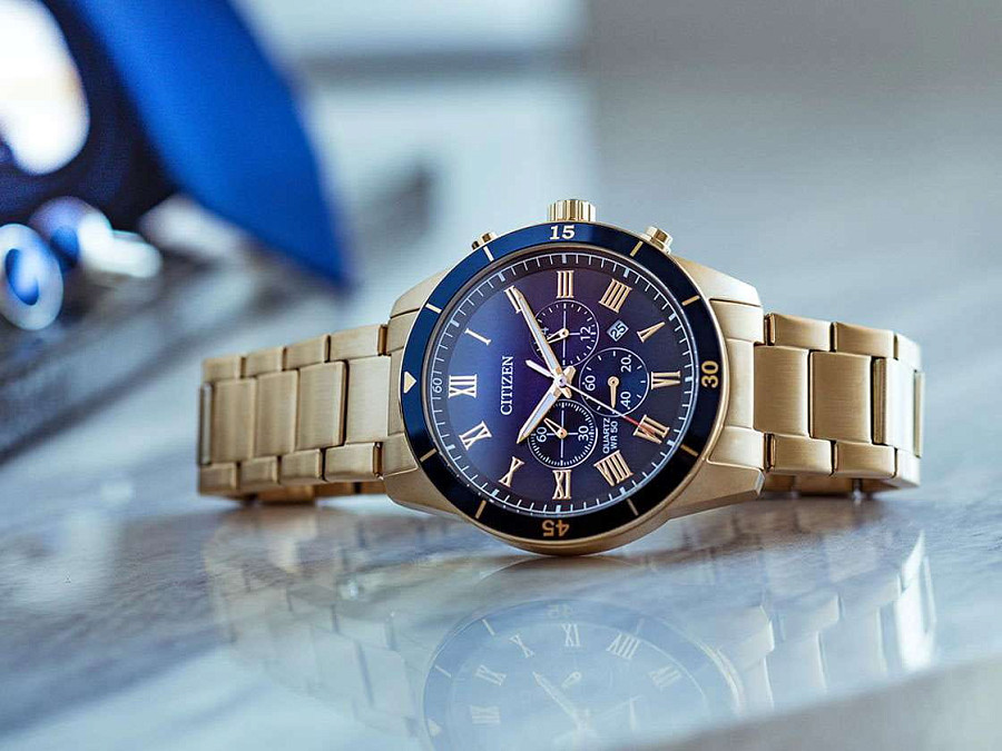 Часы Citizen Chronograph AN8169-58L — мужские, золотистый
