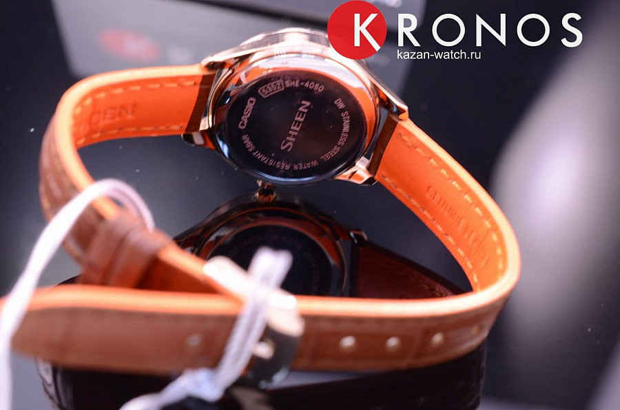Часы Casio Sheen SHE-4050PGL-7A — кожа + текстиль, женские