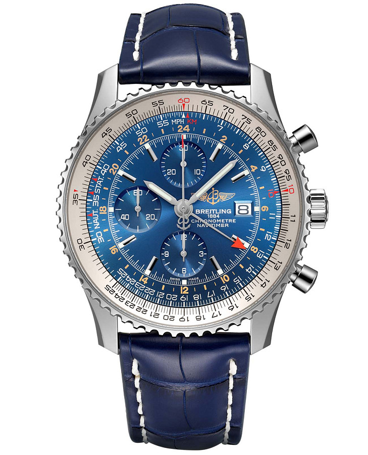 Часы Breitling Navitimer Chronograph GMT 46 A24322121C1P1 — мужские, синий