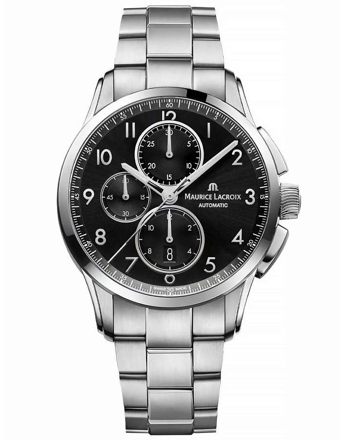 Часы Maurice Lacroix Pontos Chronograph 43mm PT6388-SS002-320-1 — мужские, черный