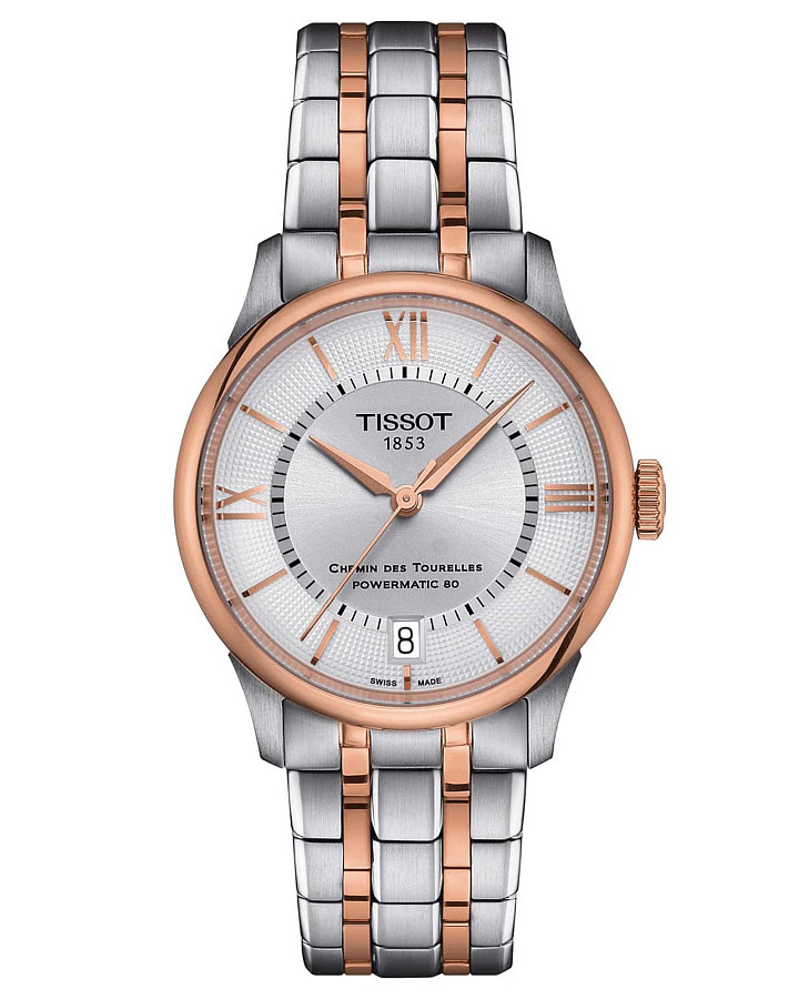 Часы Tissot Chemin des Tourelles Powermatic 80 T139.207.22.038.00 — женские, серебристый