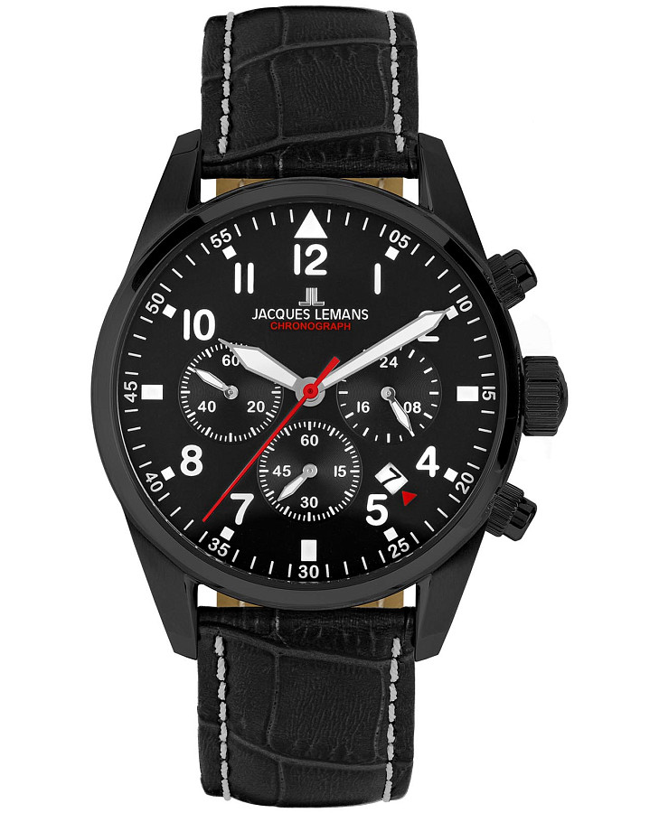 Часы Jacques Lemans 42-2F — мужские, черный