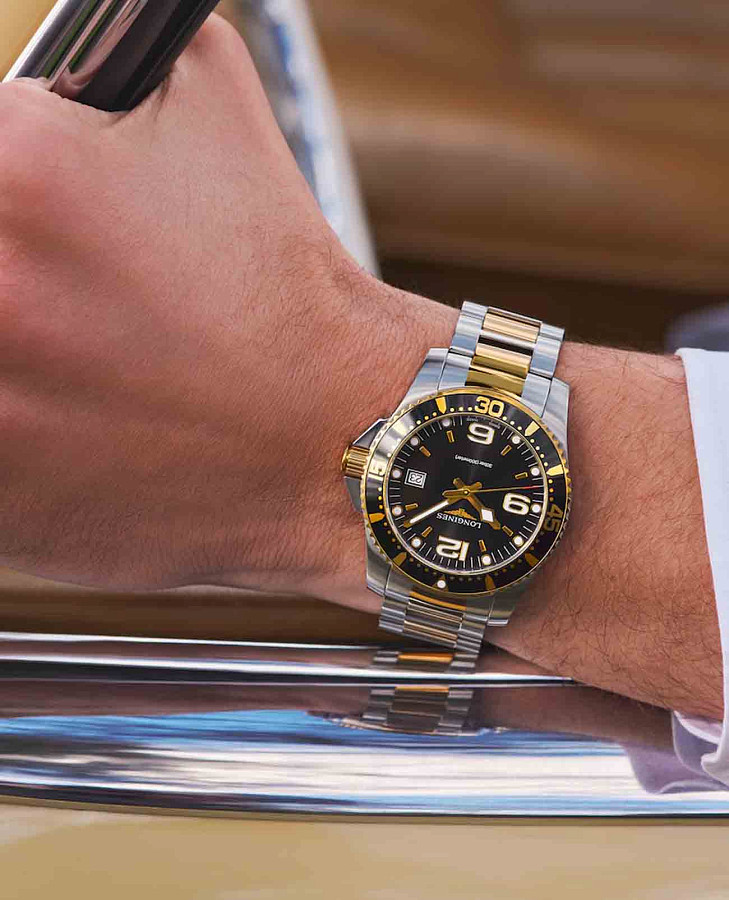 Часы Longines Hydroconquest L3.740.3.56.7 — сталь c pvd покрытием, мужские