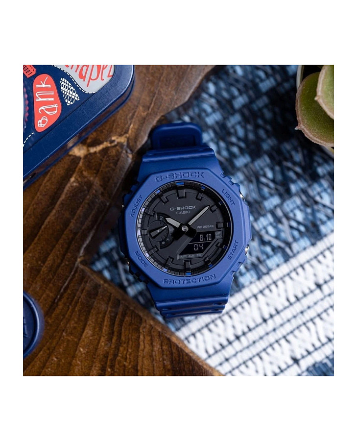 Часы Casio G-Shock GA-2100-2A — синий, пластик карбон