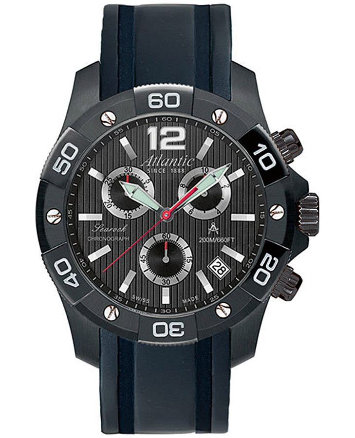 Часы Atlantic Searock Chronograph 87471.46.65S — мужские, черный