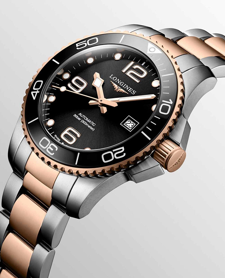 Часы Longines HydroConquest L3.782.3.58.7 — мужские, нержавеющая сталь с pvd-покрытием