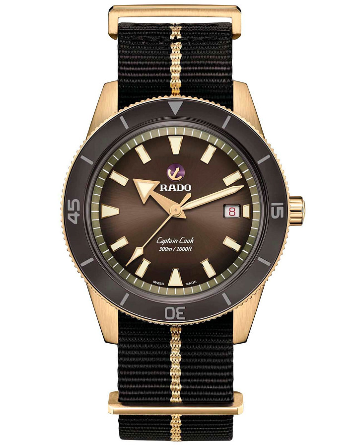 Часы Rado Captain Cook Automatic Bronze R32504307 — мужские, коричневый