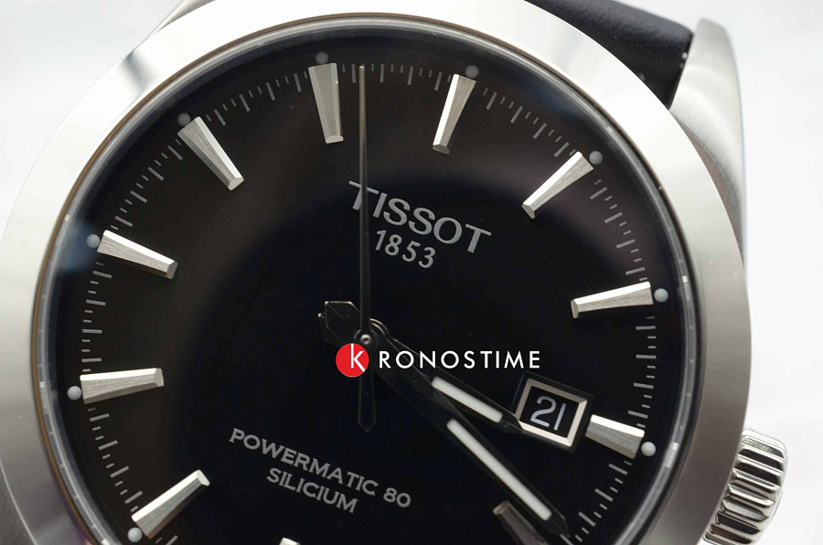 Часы Tissot Gentleman Powermatic 80 Silicium T127.407.16.051.00 — мужские, кожаный