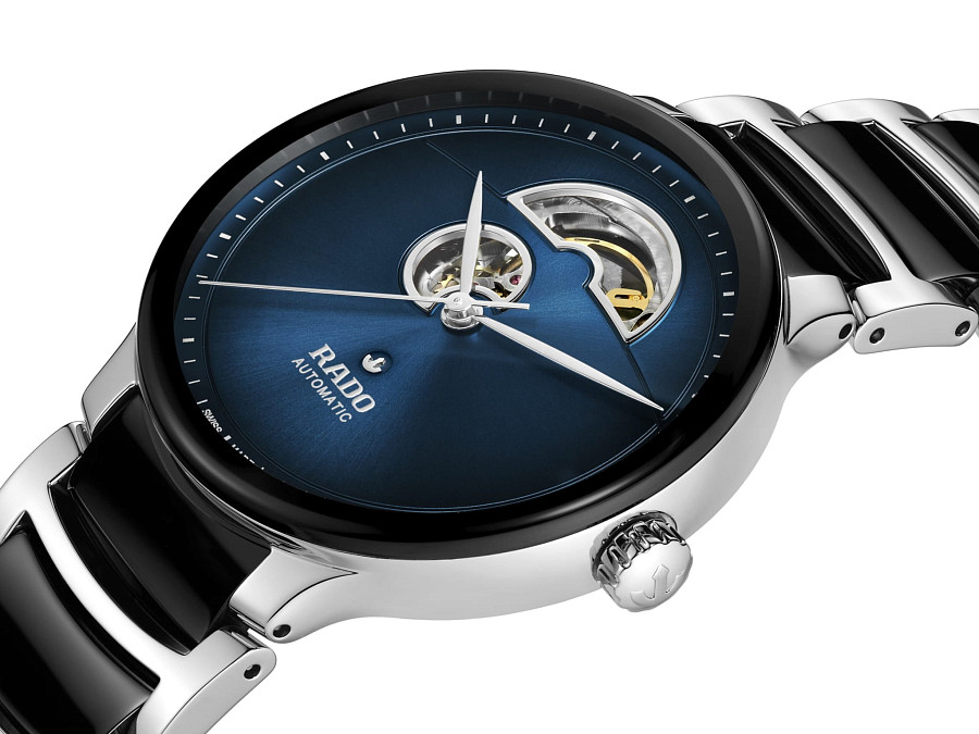 Часы Rado Centrix Automatic Open Heart R30012202 — синий, металл сталь