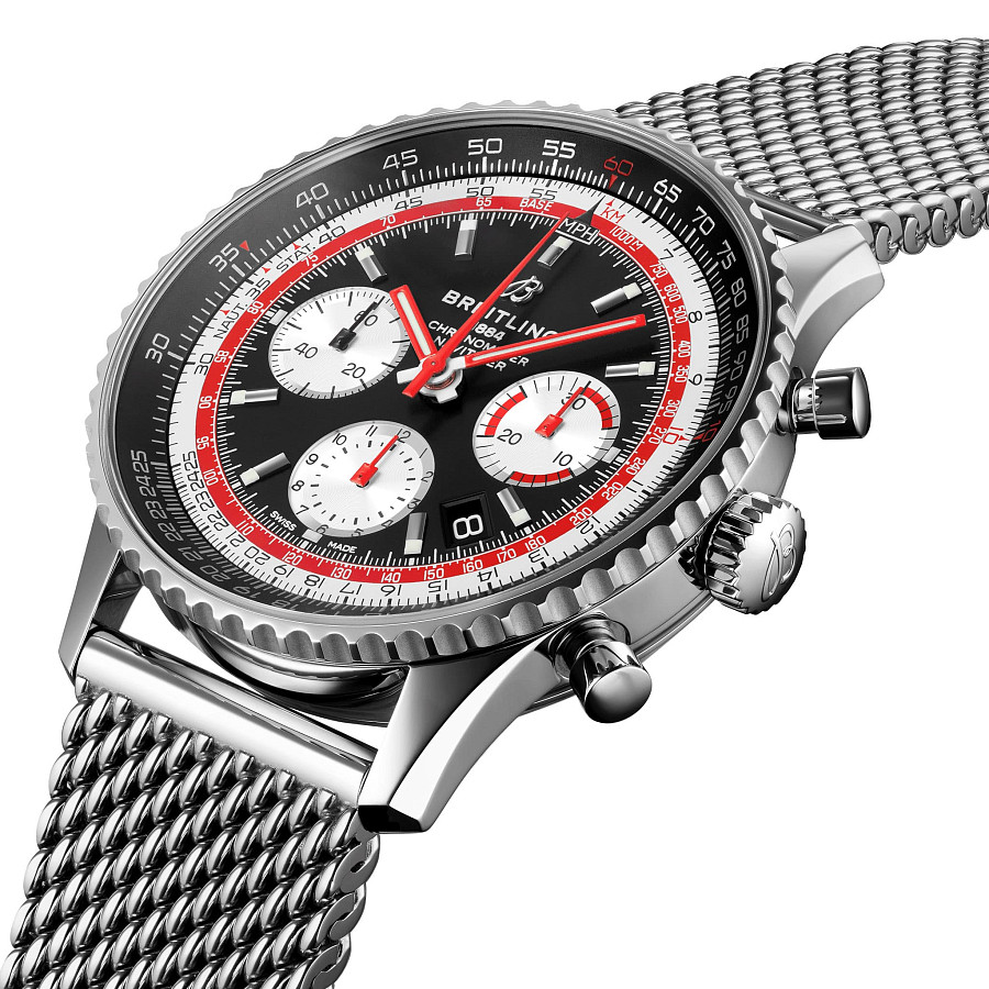 Часы Breitling Navitimer B01 Chronograph 43 Swissair AB01211B1B1A1 — механические, сталь металл