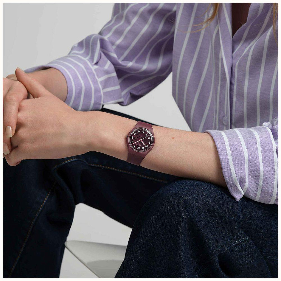 Часы Swatch Gent Biosourced Lacquered SO28R115 — женские, коричневый