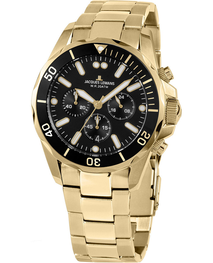 Часы Jacques Lemans Sport 1-2091J — мужские, черный