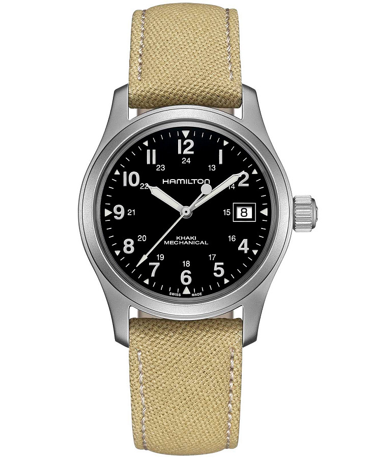 Часы Hamilton Khaki Field Mechanical H69439933 — мужские, черный