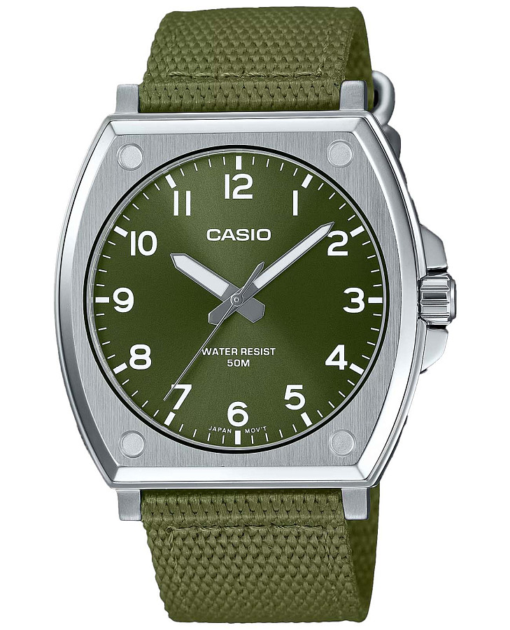 Часы Casio Collection MTP-E730C-3AV — мужские, зеленый