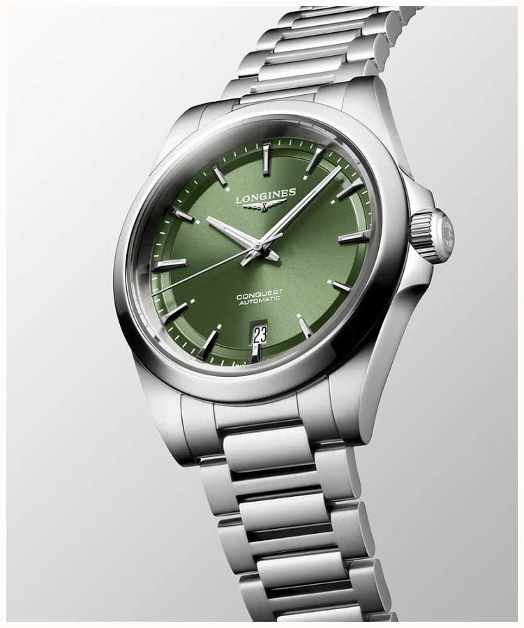 Часы Longines Conquest L3.720.4.02.6 — зеленый, сталь металл