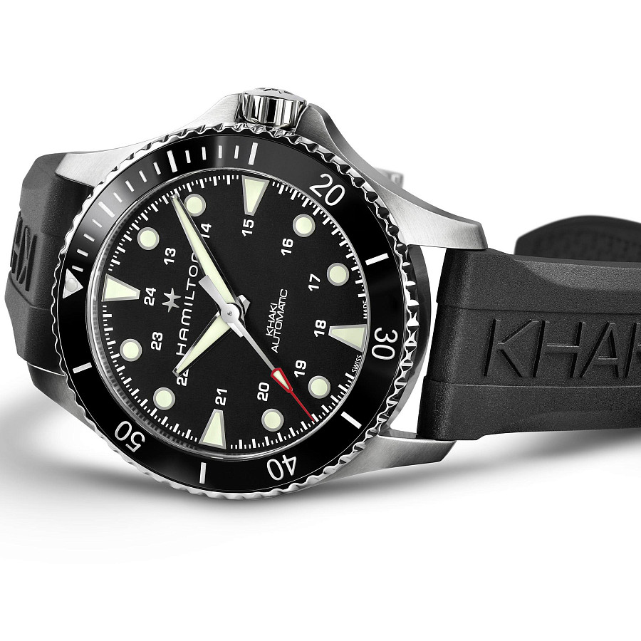 Часы Hamilton Khaki Navy Scuba Automatic H82515330 — черный, сталь металл