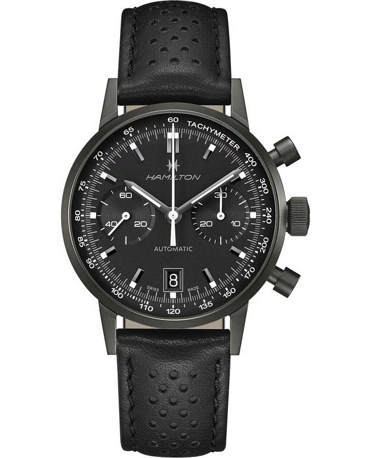 Часы Hamilton American Classic Intra-matic Autochrono Full Black H38446730 — мужские, черный