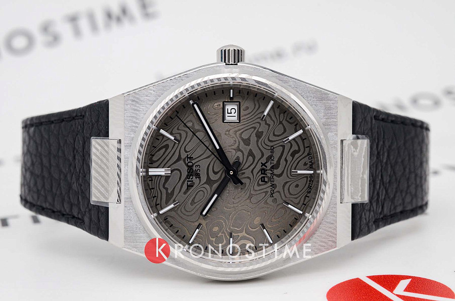 Часы Tissot PRX Damascus Steel 38mm T137.807.96.081.00 — механические, металл сталь