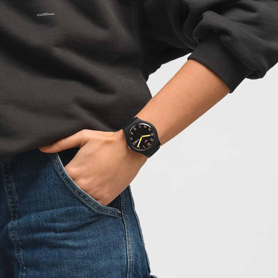 Часы Swatch New Gent Biosourced SO29B707 — силикон, мужские