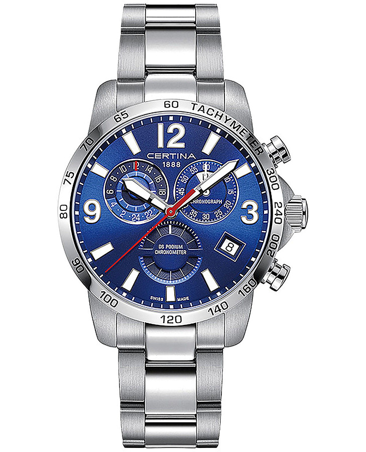 Часы Certina DS Podium Chronograph GMT C034.654.11.047.00 — мужские, синий