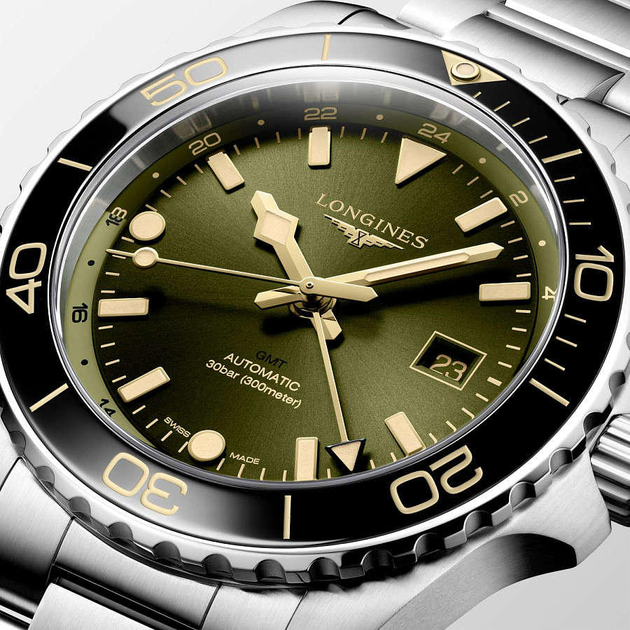 Часы Longines Hydroconquest GMT L3.890.4.06.6 — механические, сталь металл