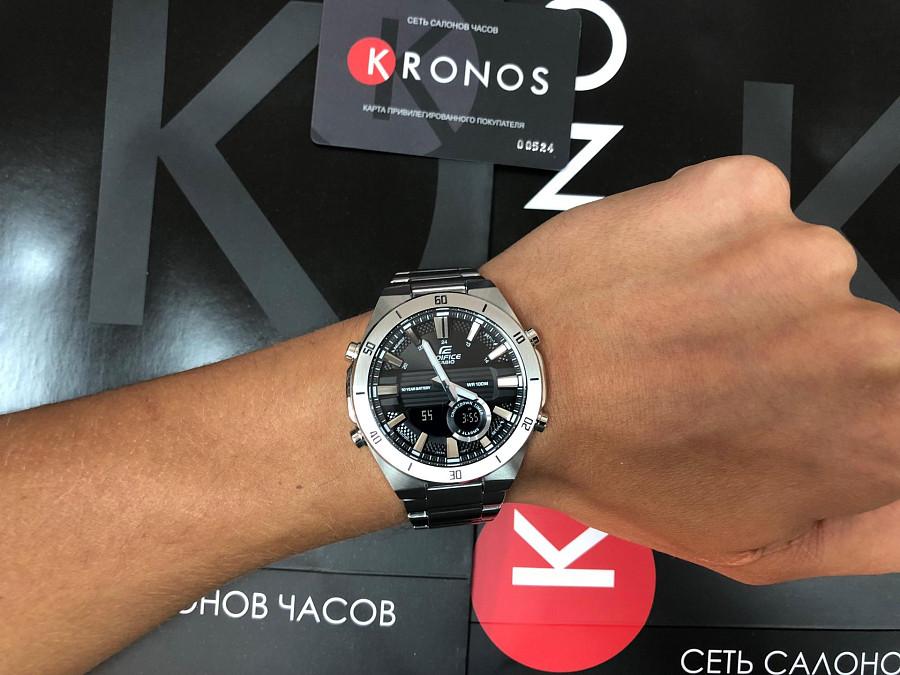 Часы Casio Edifice ERA-110D-1A — нержавеющая сталь, черный