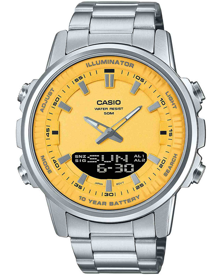 Часы Casio Collection AMW-880D-9AVDF (AMW-880D-9A) — мужские, желтый
