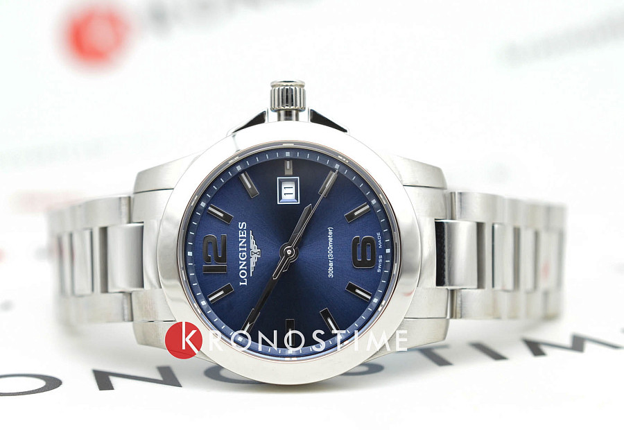 Часы Longines Conquest L3.376.4.96.6 — кварцевые, металл сталь