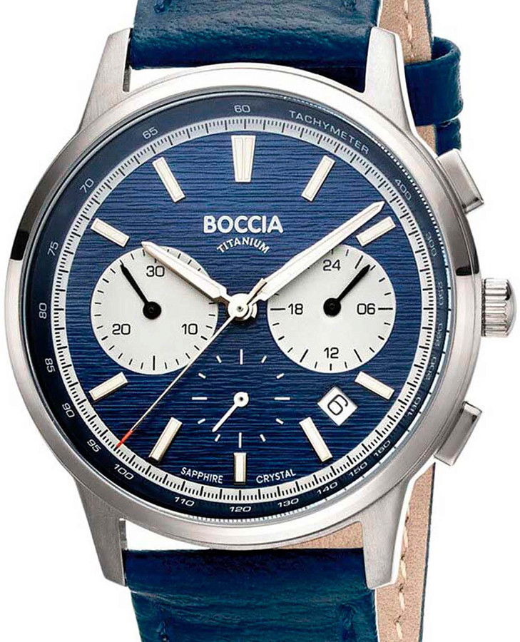 Часы Boccia Titanium Circle-Oval 3734-02 — мужские, кожаный