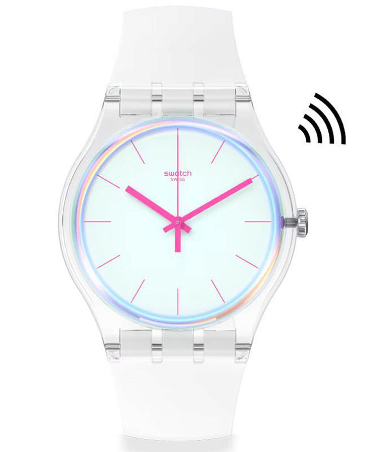 Часы Swatch New Gent Biosourced Swatch Pay! SO29K116-5300 — женские, белый