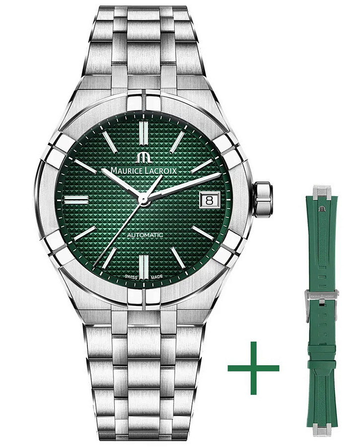 Часы Maurice Lacroix Aikon Automatic AI6007-SS00F-630-D — мужские, зеленый