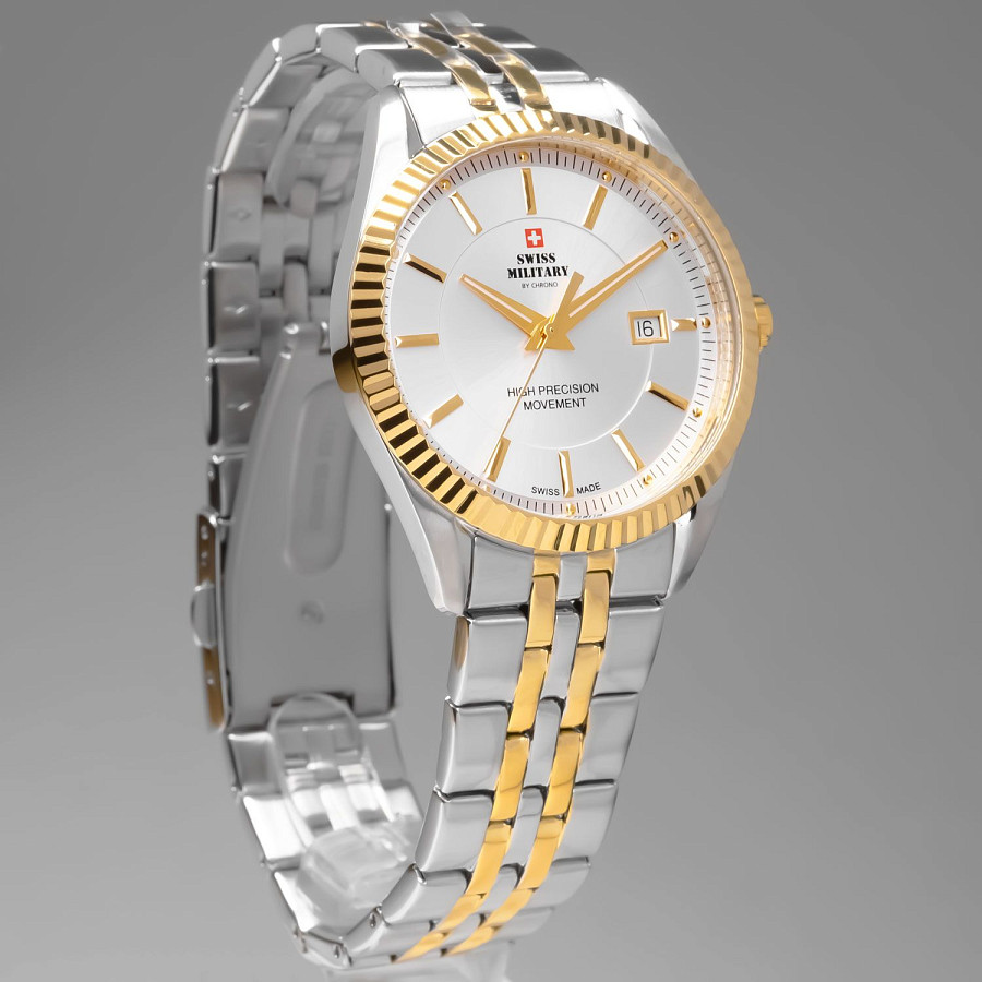 Часы Swiss Military by Chrono Сверхточные SM34065.05 — кварцевые, металл сталь