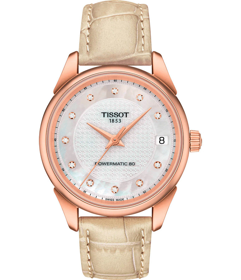 Часы Tissot Vintage Powermatic 80 Lady 18K Gold T920.207.76.116.00 — женские, перламутровый