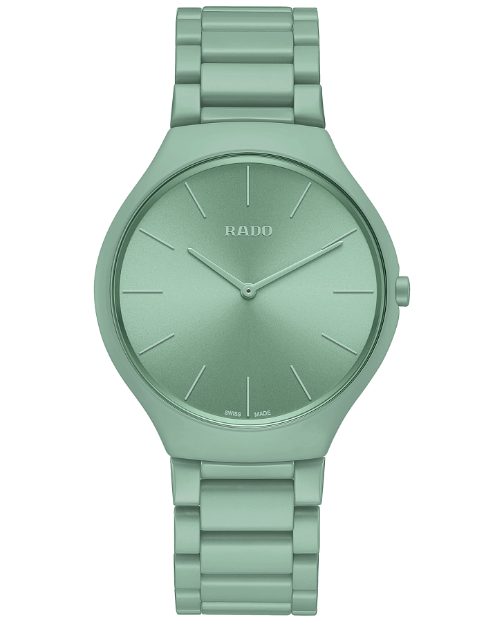 Часы Rado True Thinline Le Corbusier R27096662 — мужские, зеленый