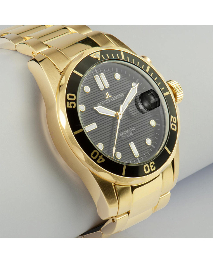 Часы Jacques Lemans Hybromatic 1-2170M — нержавеющая сталь с pvd-покрытием, мужские