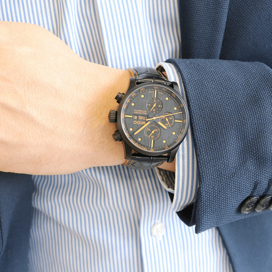 Часы Mido Multifort Chronograph M005.614.36.051.22 — металл сталь, кожаный