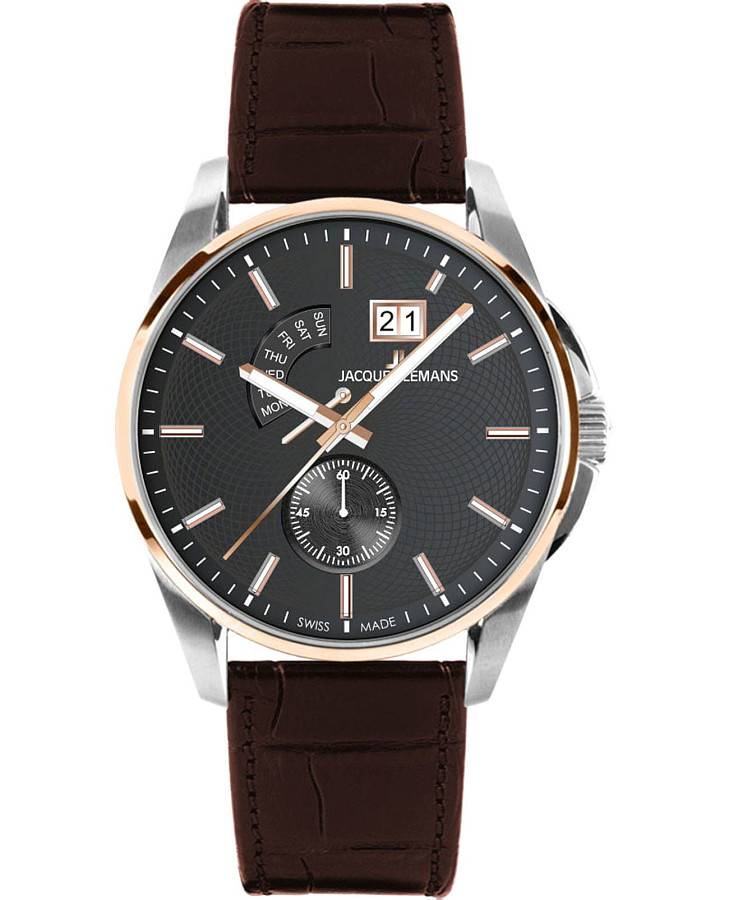 Часы Jacques Lemans Derby 1-2199G — мужские, черный