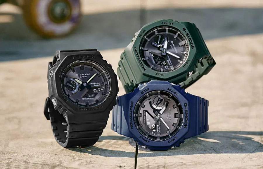 Часы Casio G-Shock GA-B2100-3ADR (GA-B2100-3A) — мужские, зеленый