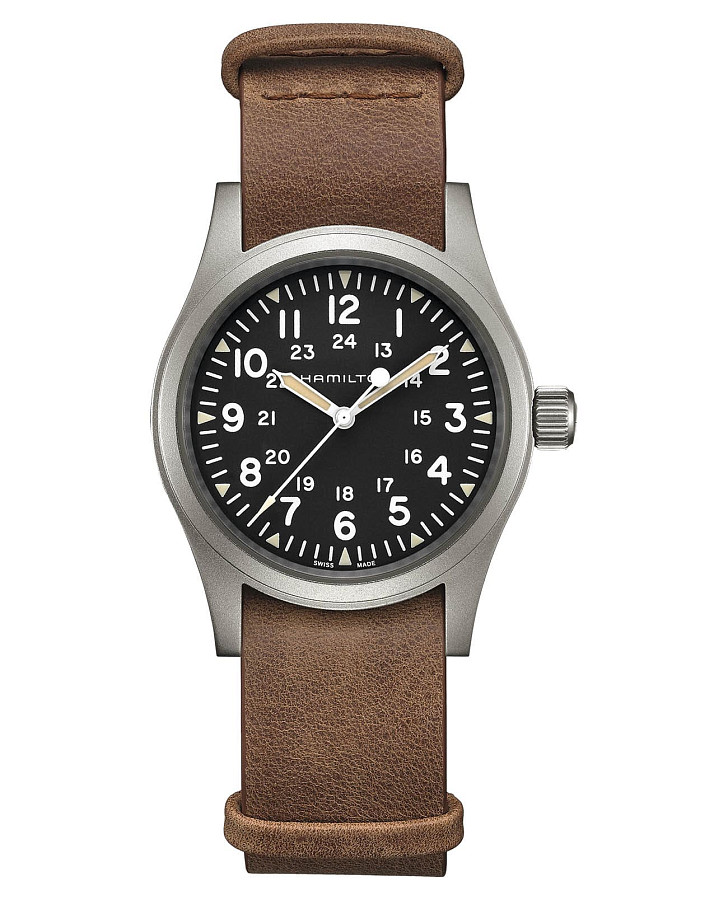 Часы Hamilton Khaki Field Mechanical H69439531 — мужские, черный