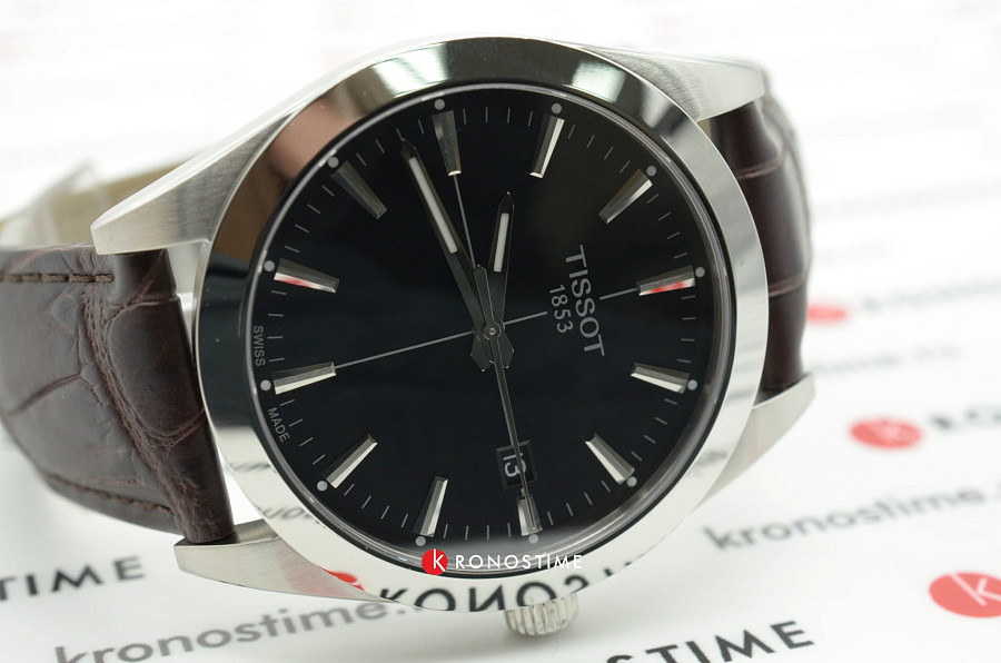 Часы Tissot Gentleman T127.410.16.051.01 — мужские, кожаный