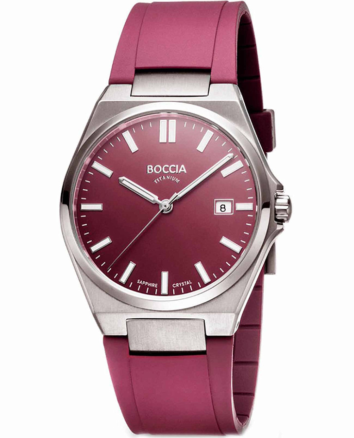 Часы Boccia Titanium 3667-03 — мужские, бордовый