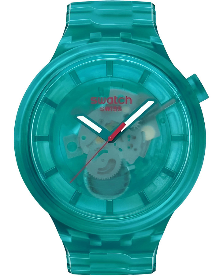 Часы Swatch Big Bold Biosourced Lacquered SB05L101 — мужские, зеленый