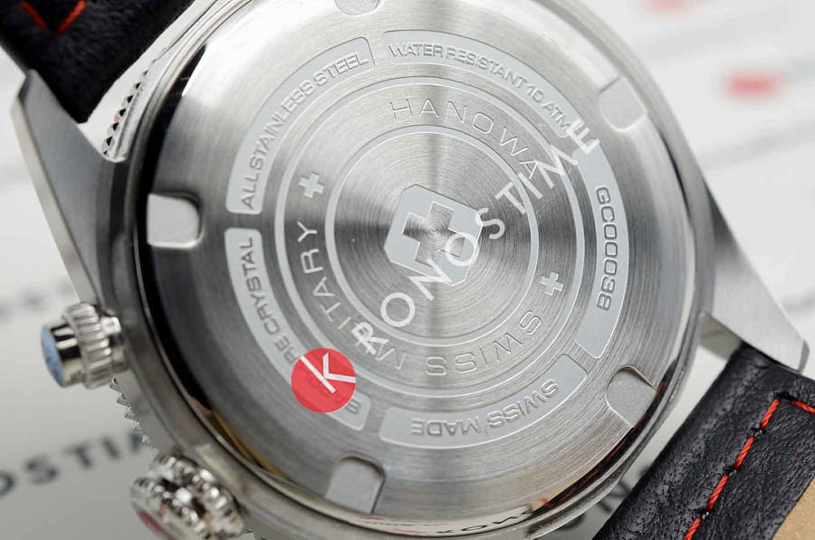 Часы Swiss Military Hanowa Greyhound Chrono SMWGC0003801 — мужские, кожаный