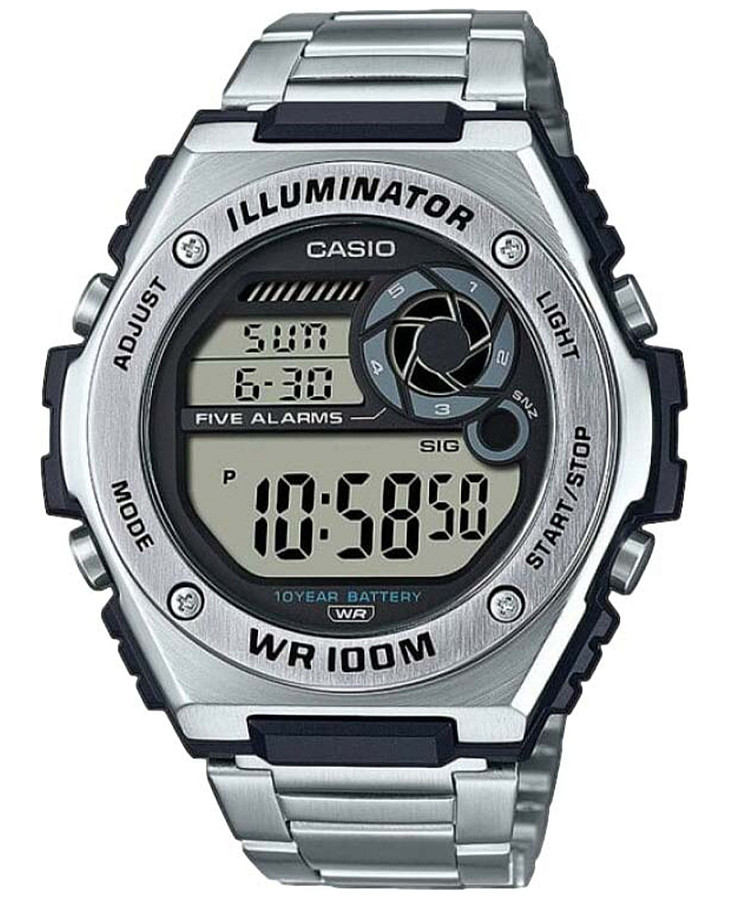 Часы Casio Collection Standard Digital MWD-100HD-1A — мужские, черный