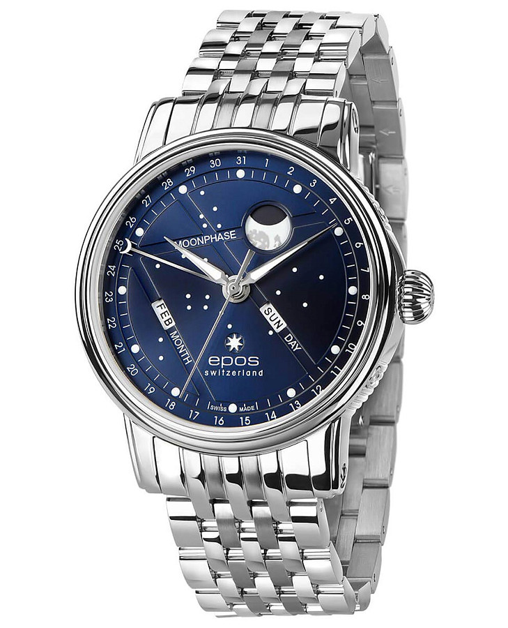 Часы Epos North Star 3439.322.20.16.30 — мужские, синий