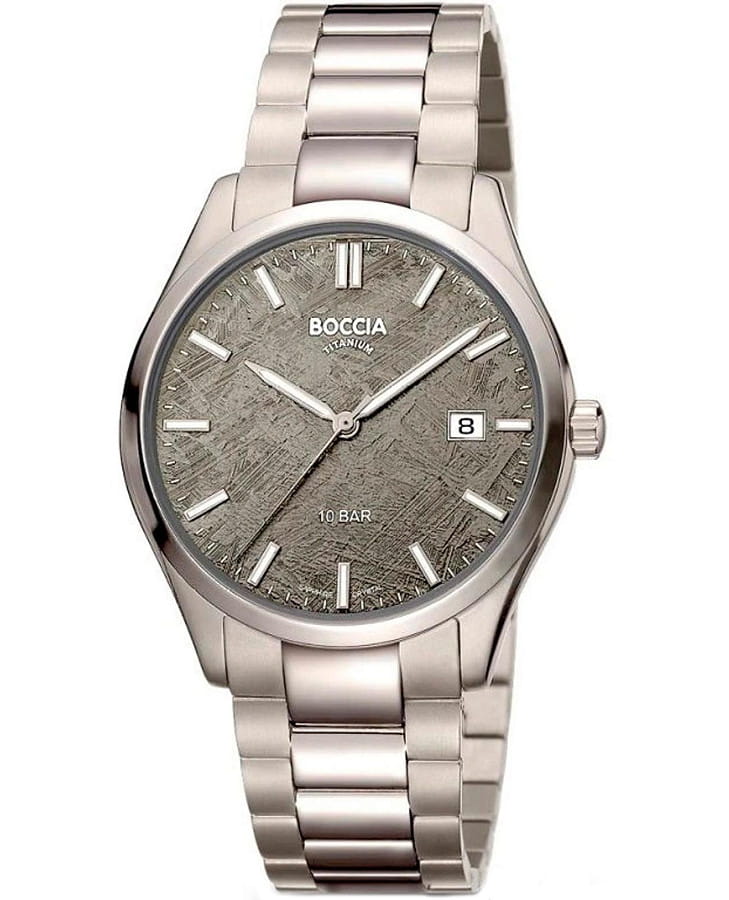 Часы Boccia Titanium 3672-01 — мужские, коричневый