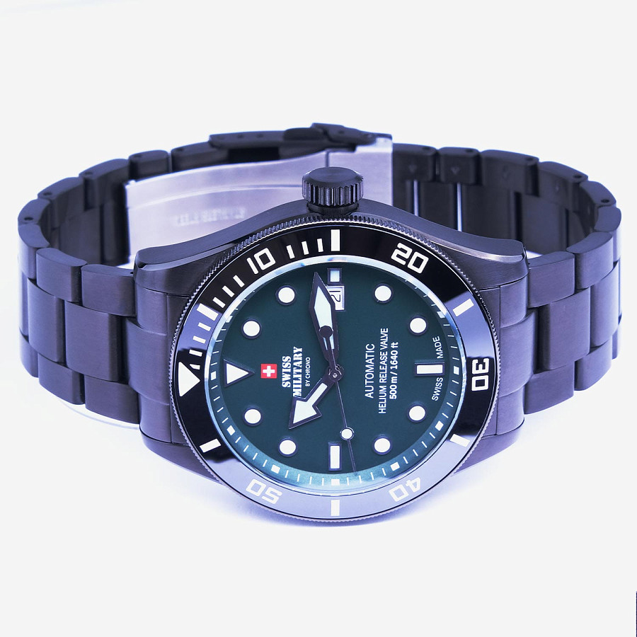 Часы Swiss Military by Chrono Diver SMA34075.08 — механические, металл сталь