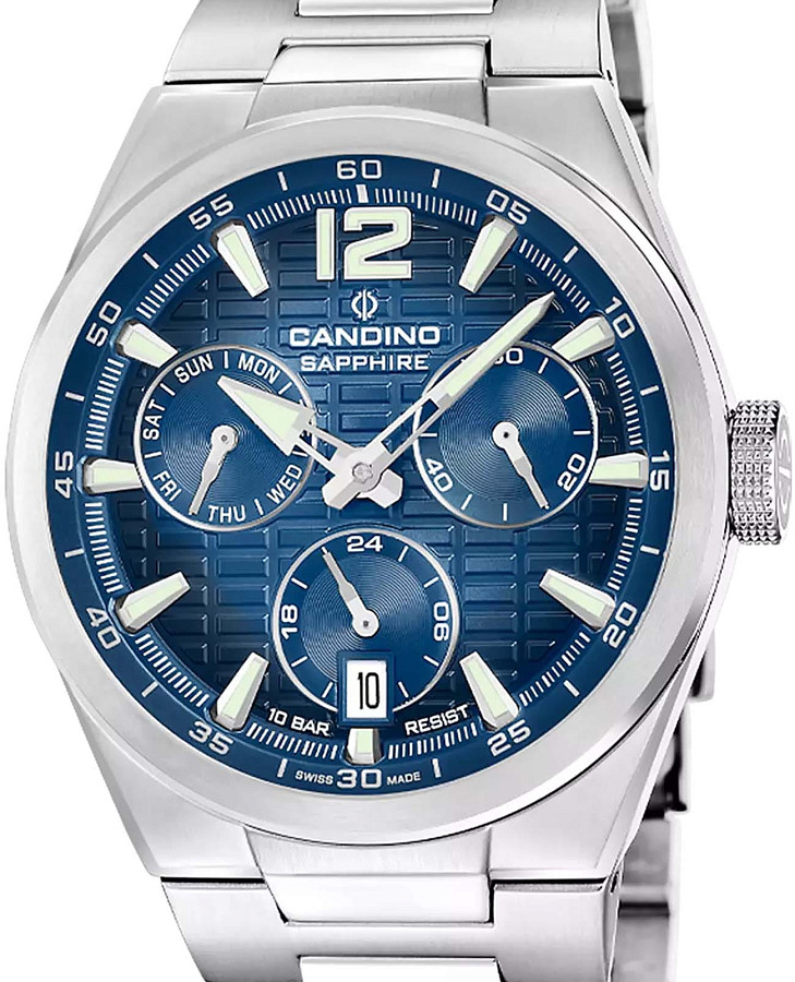Часы Candino Swiss C4796/1 — кварцевые, металл сталь