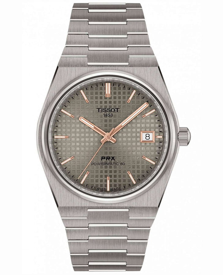 Часы Tissot PRX Powermatic 80 T137.807.44.061.00 — мужские, антрацитовый